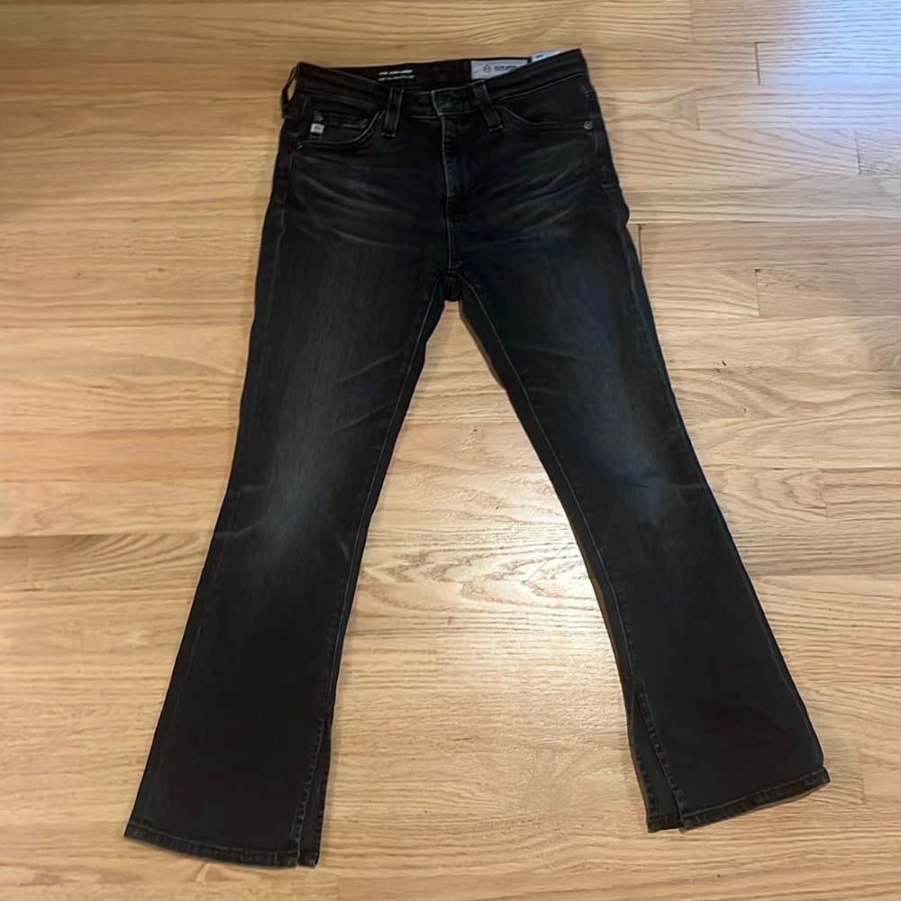 Adorable black flared jeans!!! Super comfy and look great with anything!